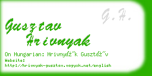 gusztav hrivnyak business card